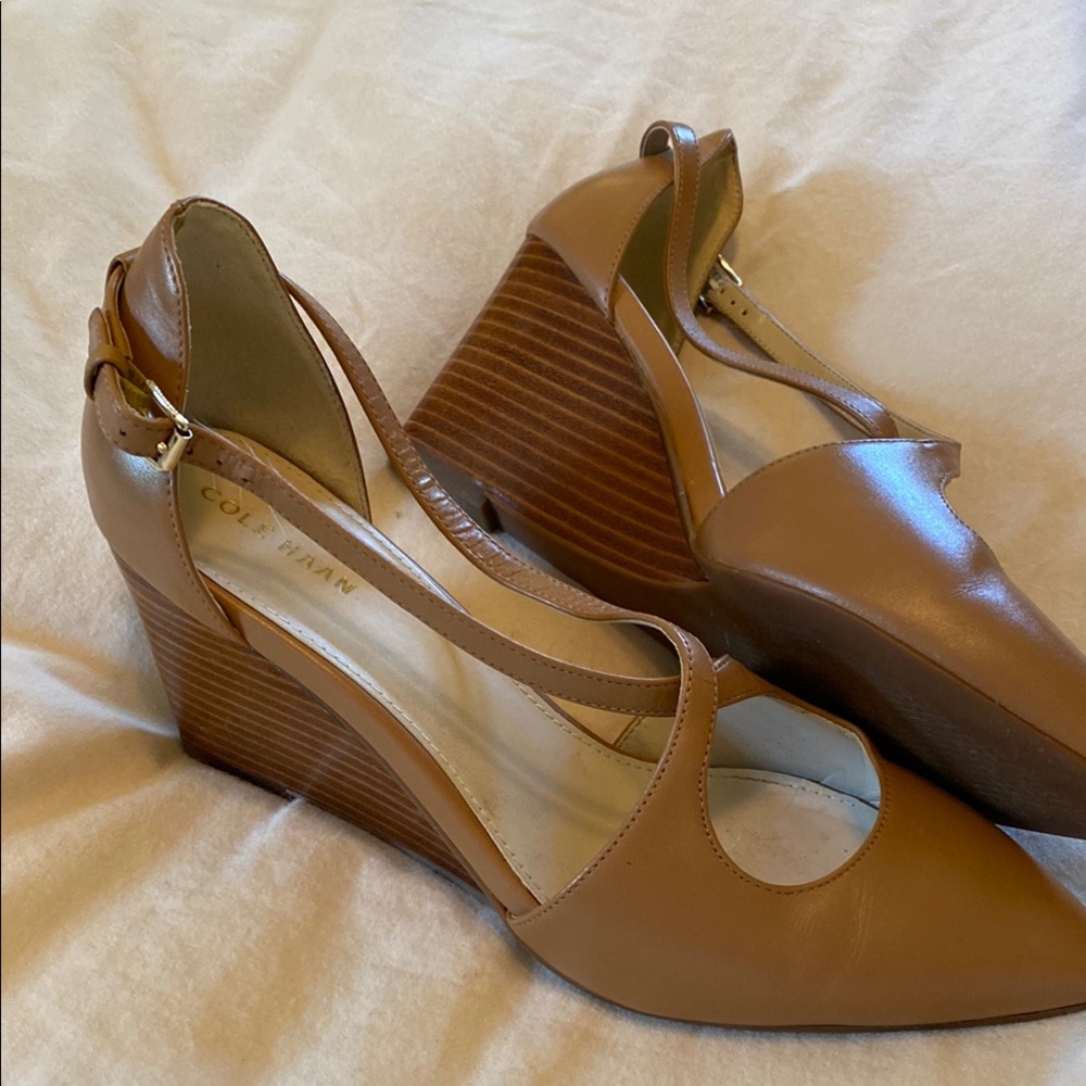 Cole Haan Women's Brown Leather Wedges